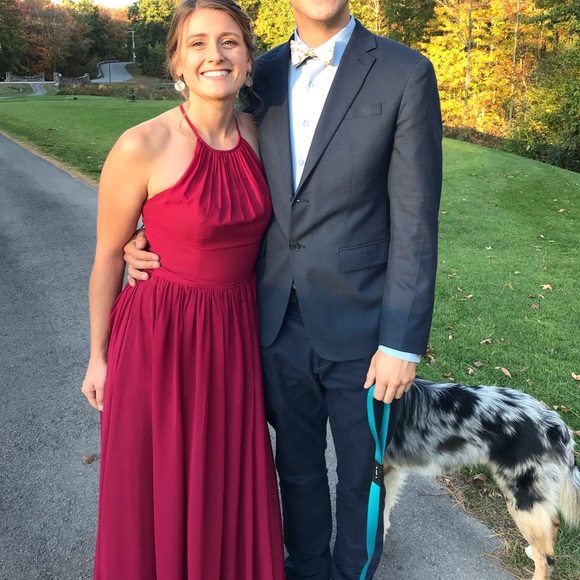 Azazie Kailyn Bridesmaid Dress in Burgundy size 6 - Picture 1 of 8